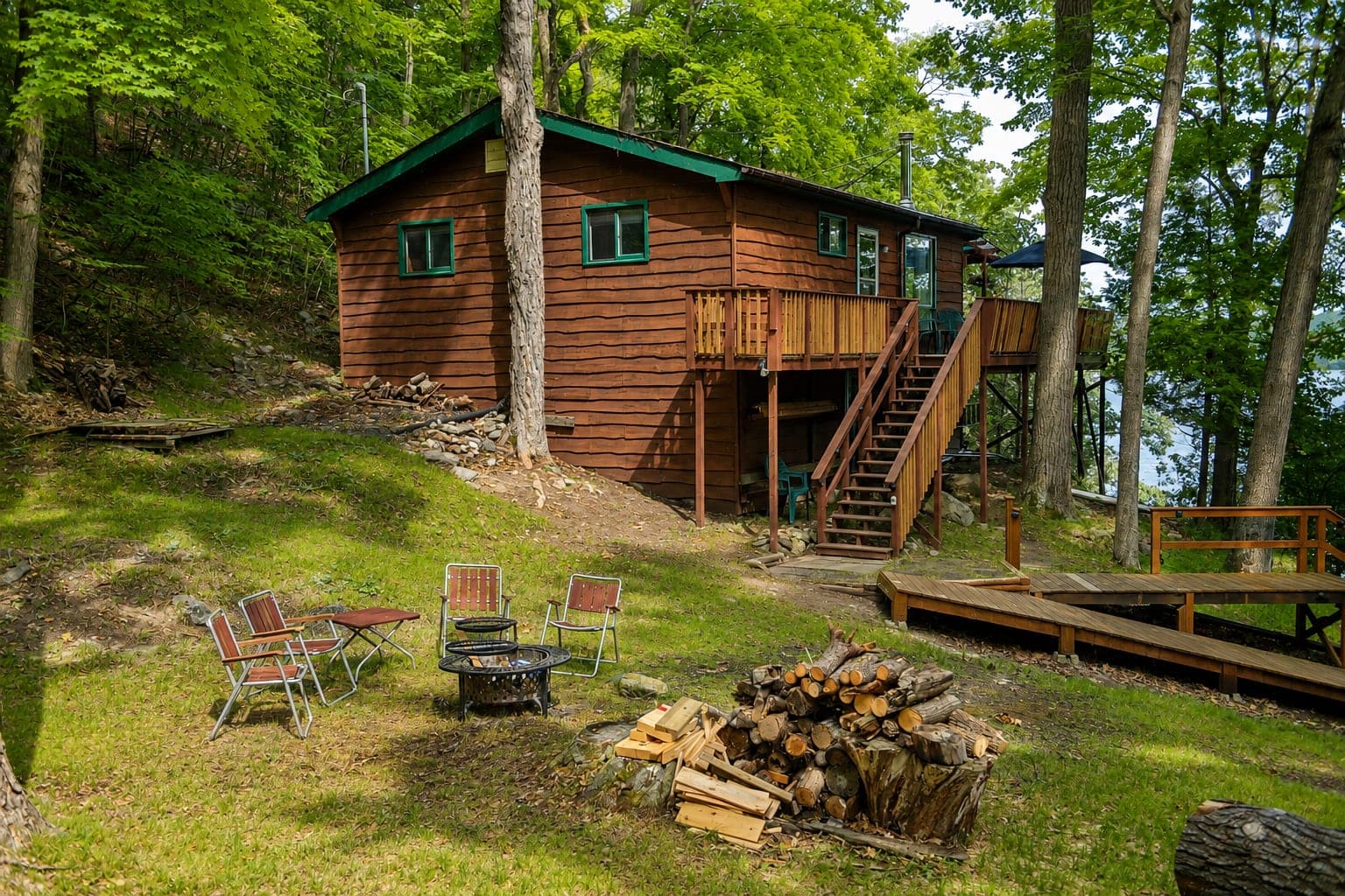 Outdoor cottage and lake view 6